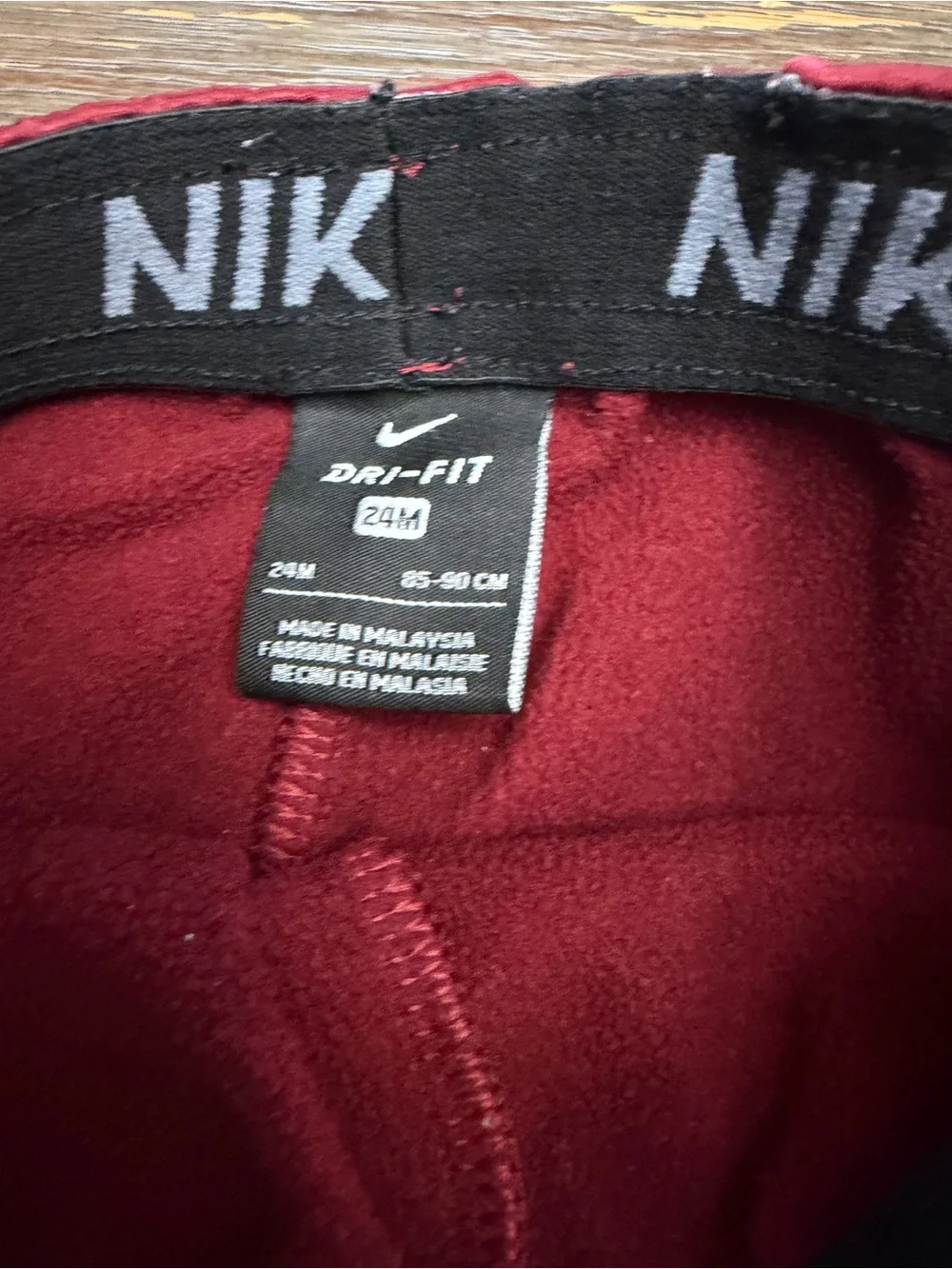 Nike Kids Maroon Joggers with Orange Swoosh 24M